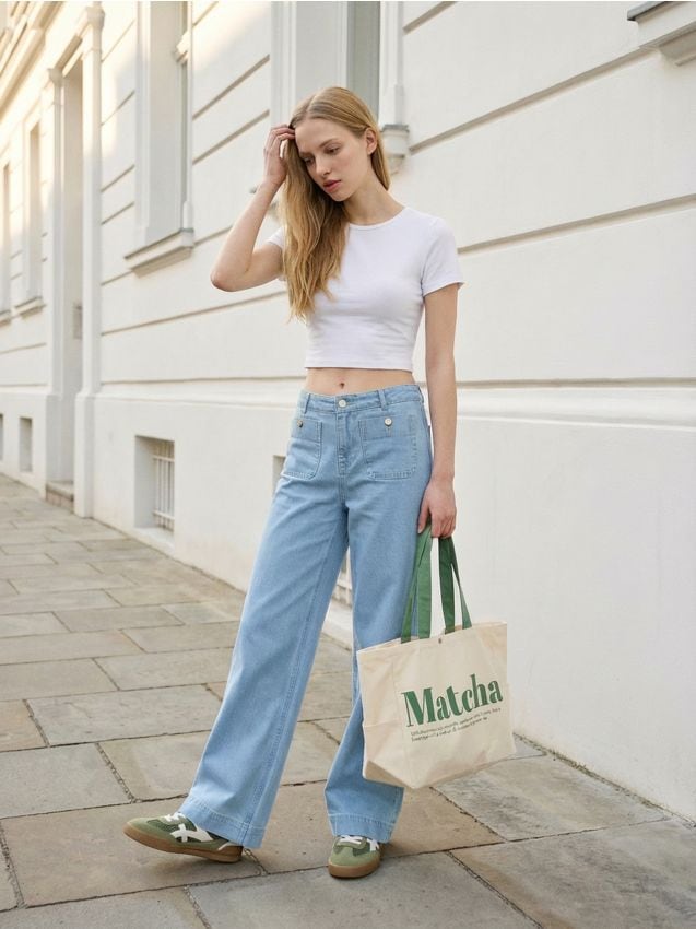 Sinsay - Tricou din bumbac - alb