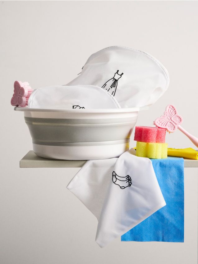 Sinsay - Saci din plasă pentru spălatul hainelor, set de 3 bucăți - alb