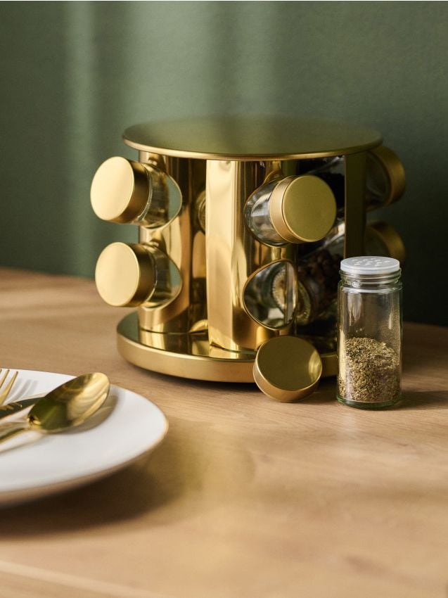 Sinsay - Recipient pentru condimente cu suport 9 pack - auriu