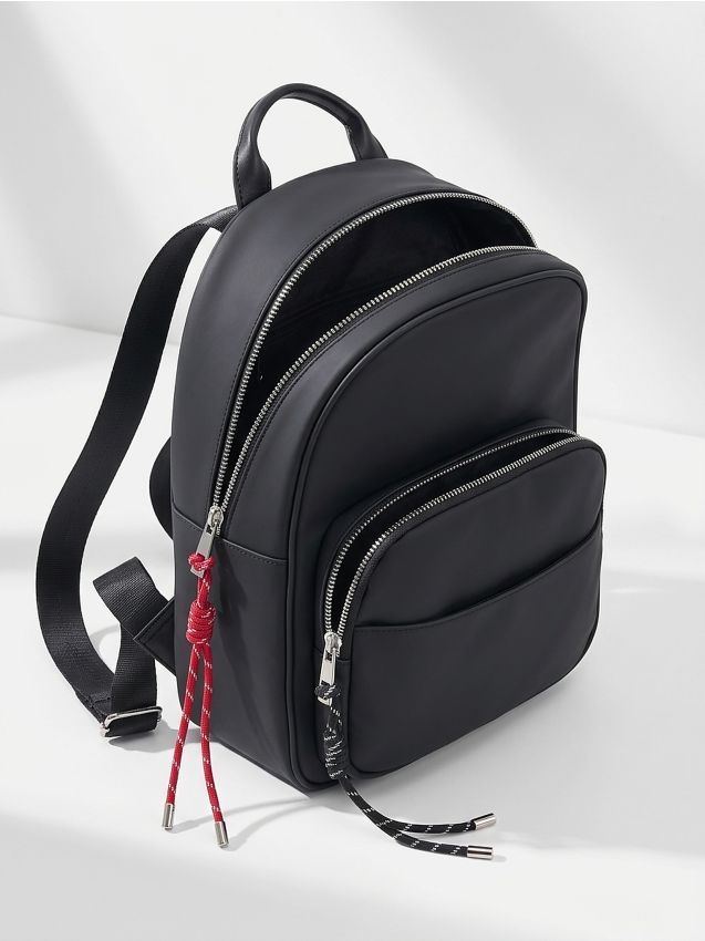 Sinsay - Rucsac din piele ecologică cu pandantive decorative - negru