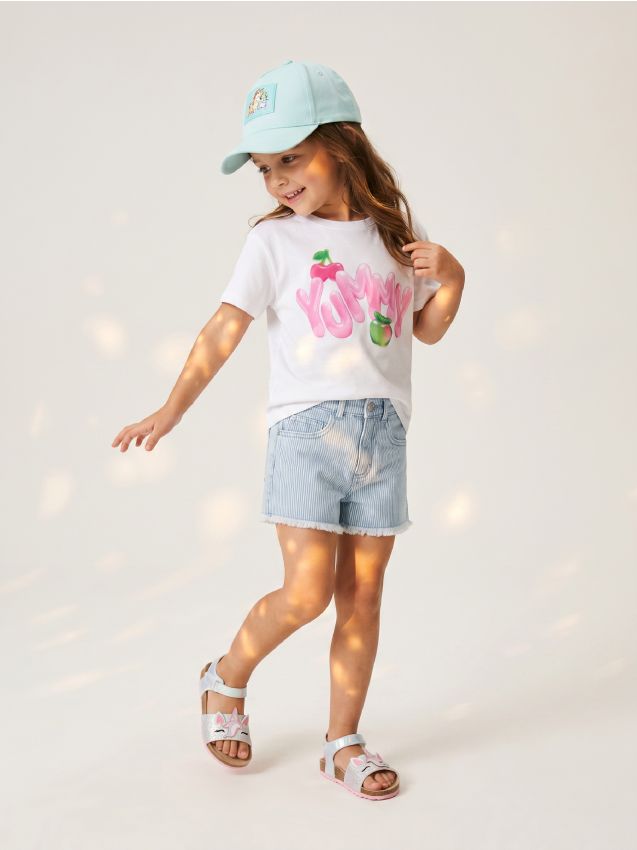 Sinsay - Șapcă de baseball din bumbac Bluey - verde-mentă