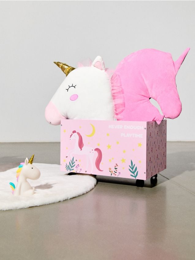 Sinsay - Cutie de Depozitare pe Roți cu Motiv de Unicorn - roz