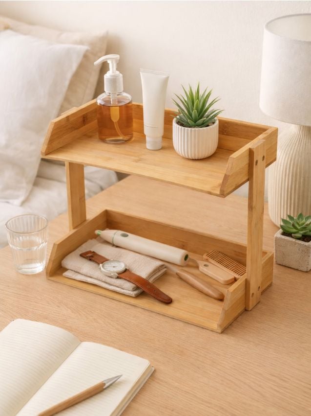 Sinsay - Raft din bambus cu două niveluri - bej