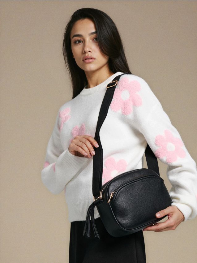 Sinsay - Geantă crossbody din piele artificială - negru