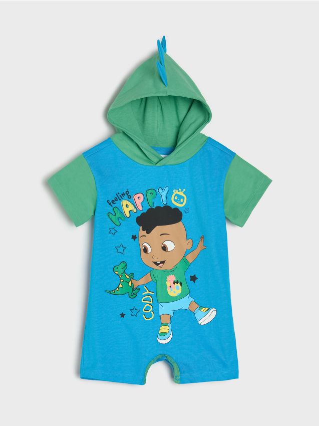 Sinsay - Salopetă din bumbac cu imprimeu și elemente 3D Cocomelon - mid blue