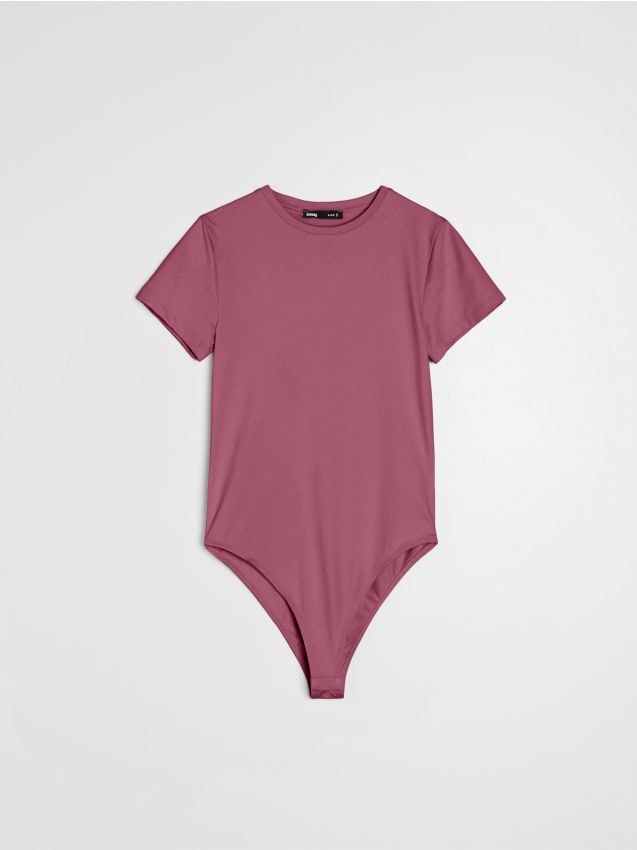 Sinsay - Gładkie body basic z krótkim rękawem - Inny