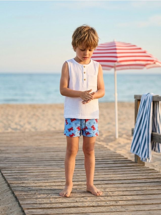 Sinsay - Kąpielówki UPF 50 w kraby - błękitny