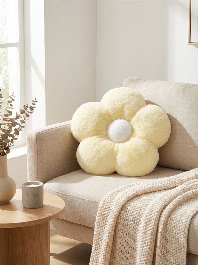 Sinsay - Pernă decorativă în formă de floare - galben-deschis