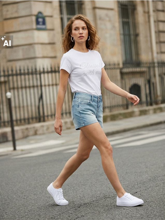 Sinsay - Pantaloni scurți din denim cu efect prespălat - albastru