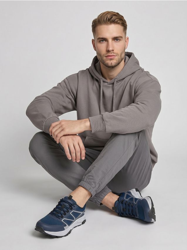 Sinsay - Bawełniane spodnie jogger - szary