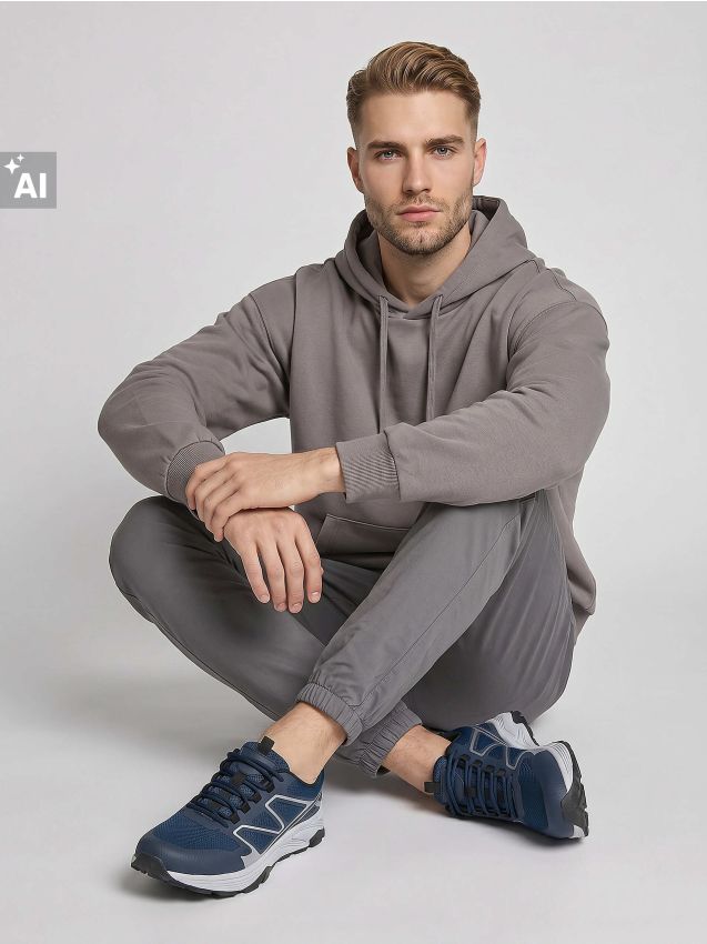 Sinsay - Bawełniane spodnie jogger - szary