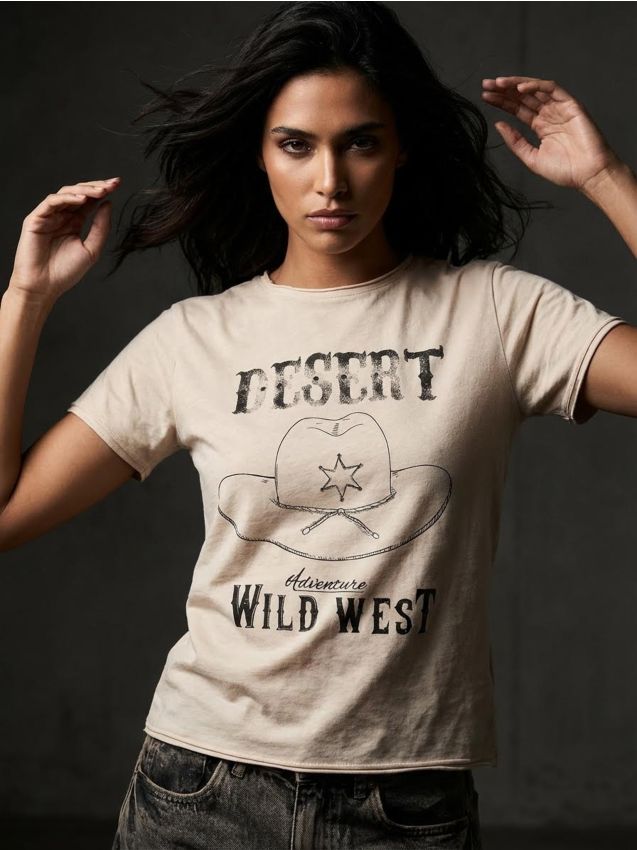 Sinsay - Tricou cu imprimeu - bej