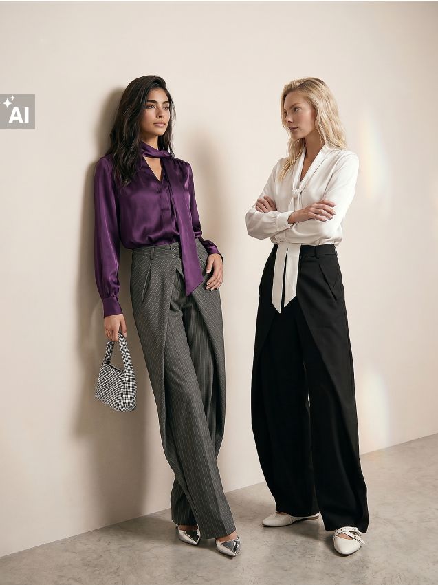 Sinsay - Elegantne wide leg hlače s dodatkom viskoze