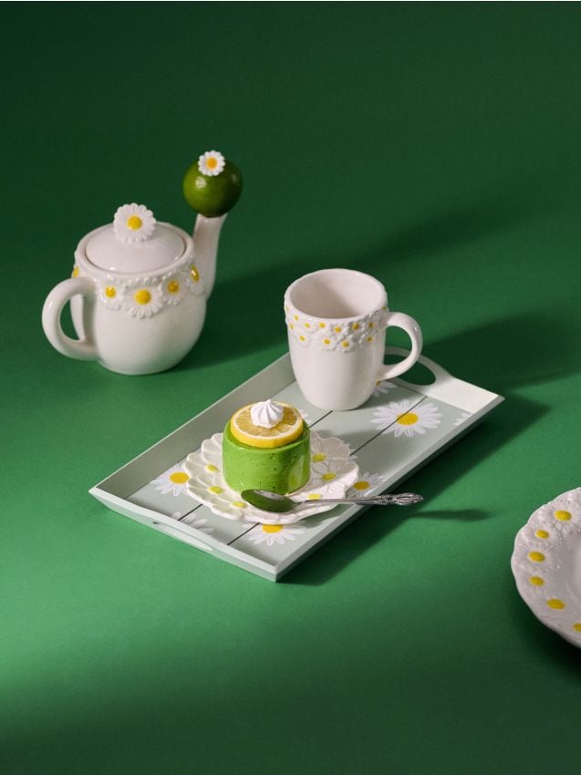 Sinsay - Recipient cu motiv floral - verde-deschis