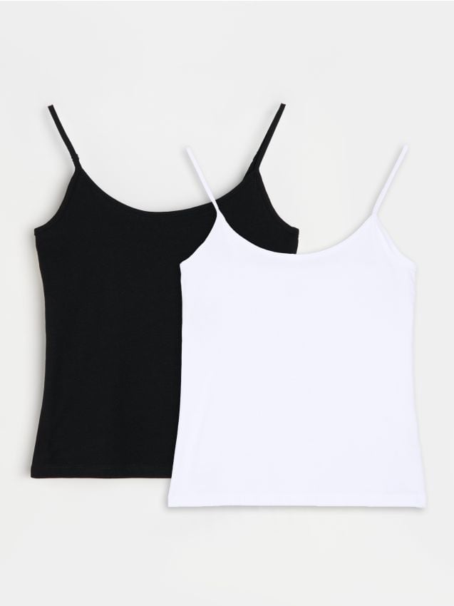 Sinsay - Topuri din bumbac cu bretele 2 buc - multicolor