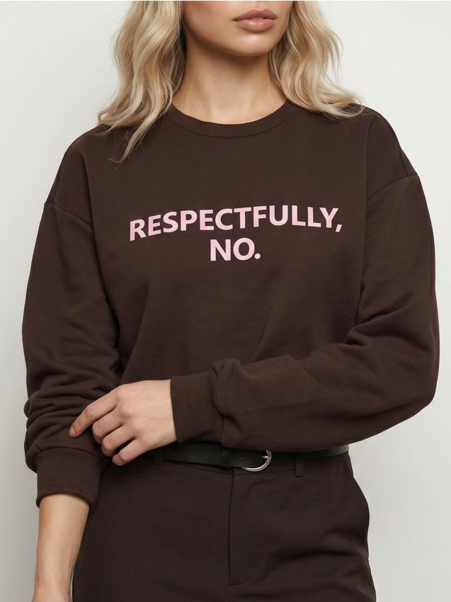 Sinsay - Bluză crewneck cu amestec de bumbac - maro