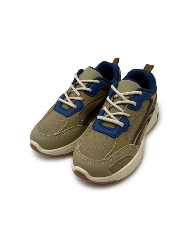 Sinsay - Sneakers cu plasă și inserții din imitație de piele - chihlimbariu