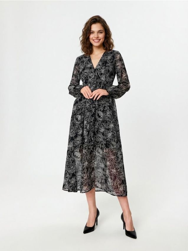 Midi φλοράλ φόρεμα