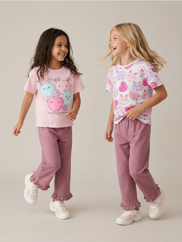 Sinsay - Tricouri oversize din bumbac cu imprimeu 2 pack - multicolor