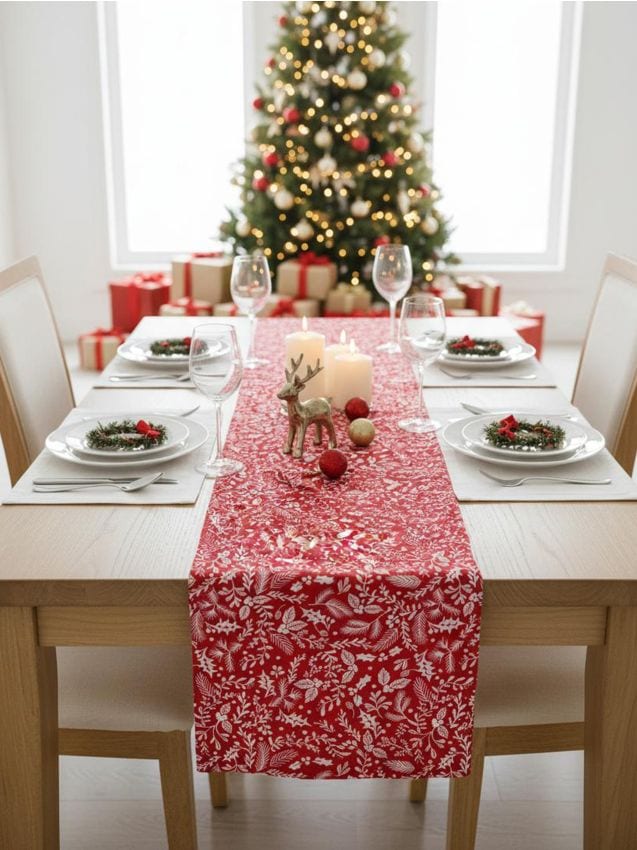 Sinsay - Behúň na stôl so sviatočným motívom - červená