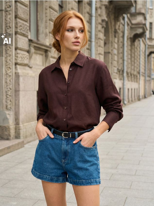 Sinsay - Șorturi din denim cu talie medie cu curea - albastru