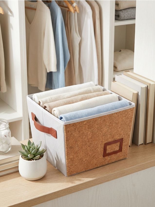 Sinsay - Cutie pliabilă pentru depozitare cu mâner - bej