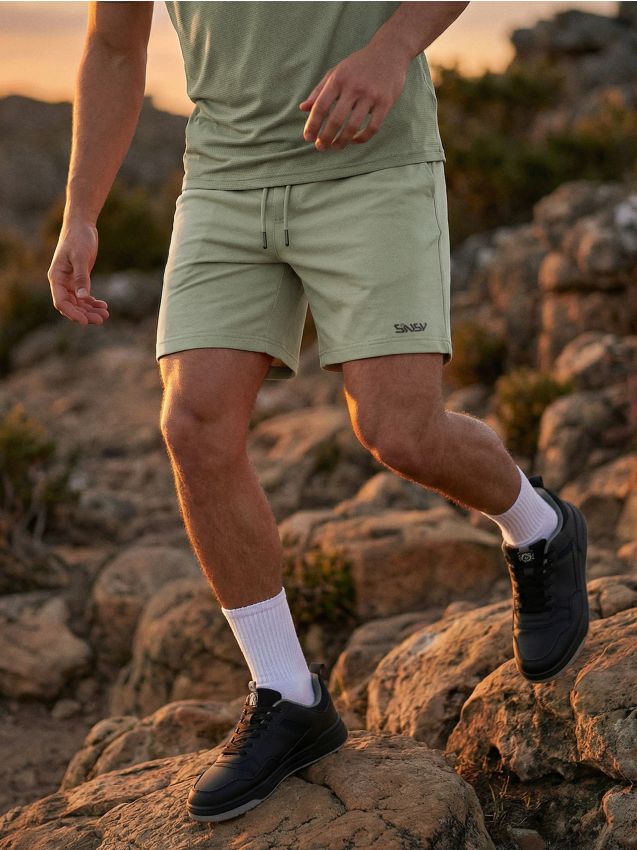 Sinsay - Pantaloni scurți cu bumbac SNSY PERFORMANCE - verde-pal