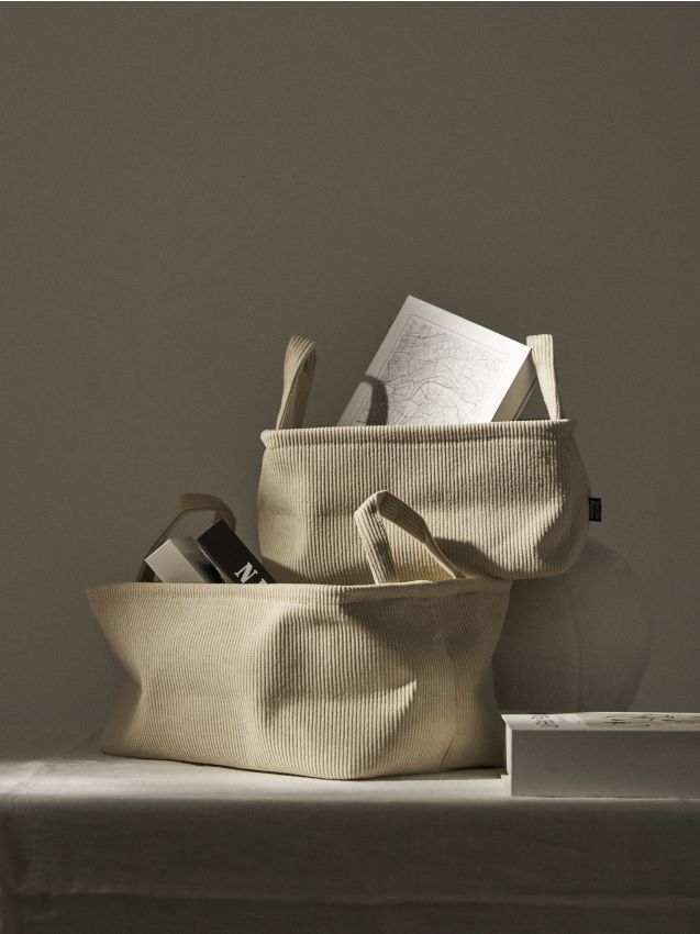 Sinsay - Coșuri de depozitare cu mânere set 2 bucăți - nude