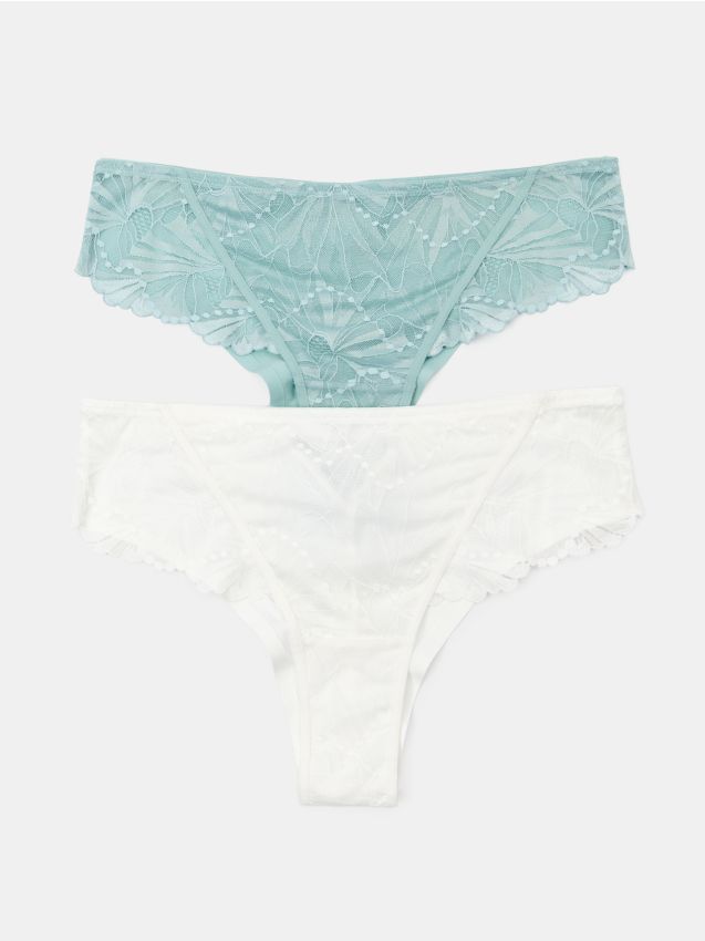 Sinsay - Set de 2 perechi de chiloți brazilieni cu dantelă - multicolor