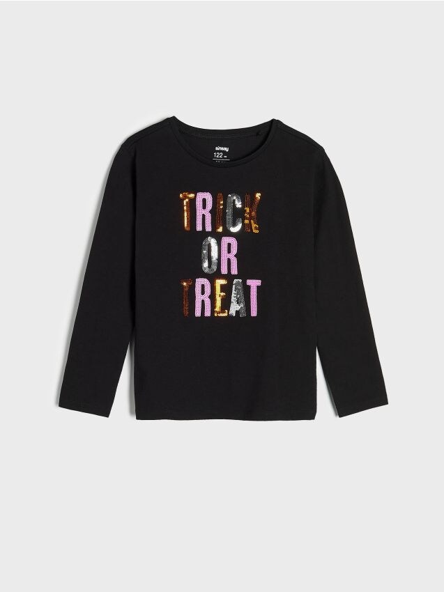 Long sleeve T-shirt with print Color black - SINSAY - 2588Q-99X