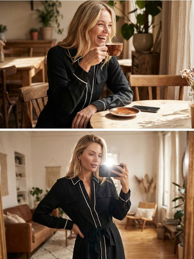 Sinsay - Rochie midi cu curea - negru