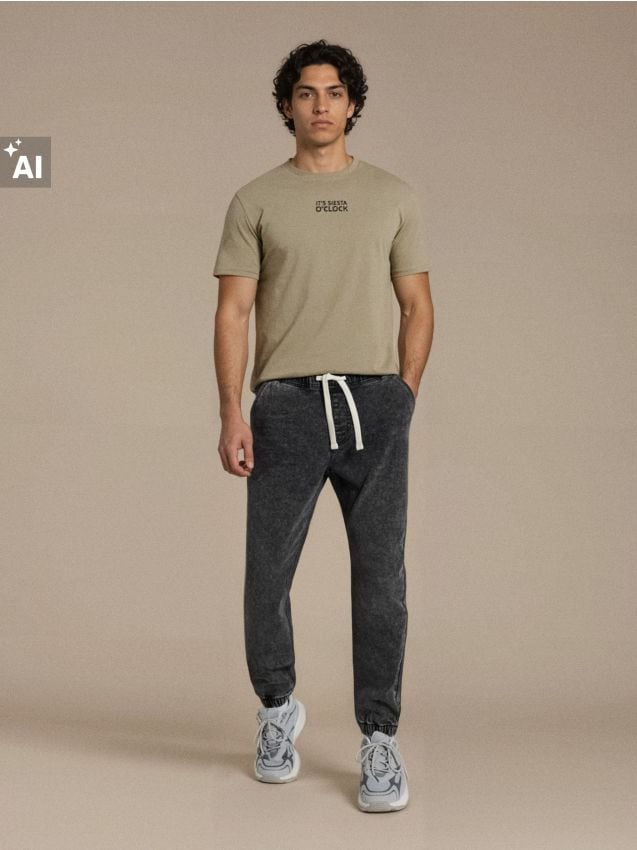 Sinsay - Blugi jogger cu efect spălat - gri