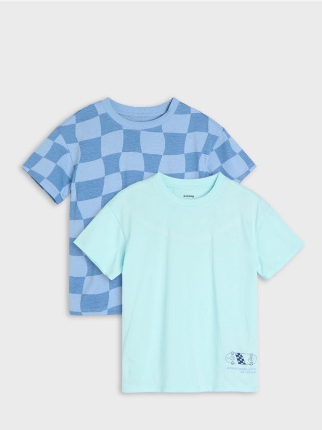 Sinsay - Tricouri din bumbac 2 pachet - acvamarin
