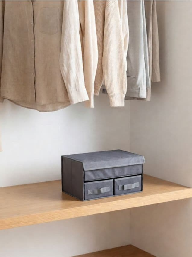 Sinsay - Cutie de depozitare pliabilă cu sertare și capac - gri deschis