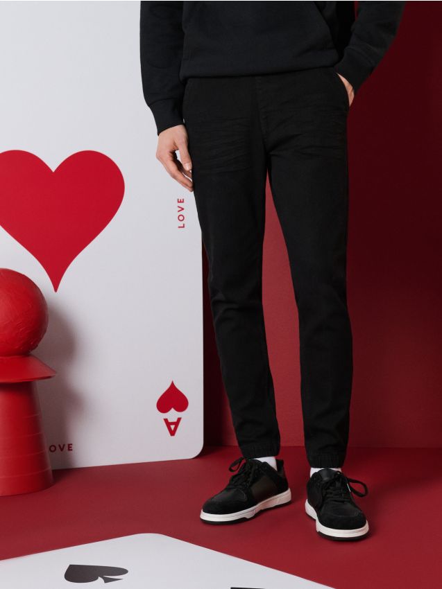 Sinsay - Blugi jogger - negru