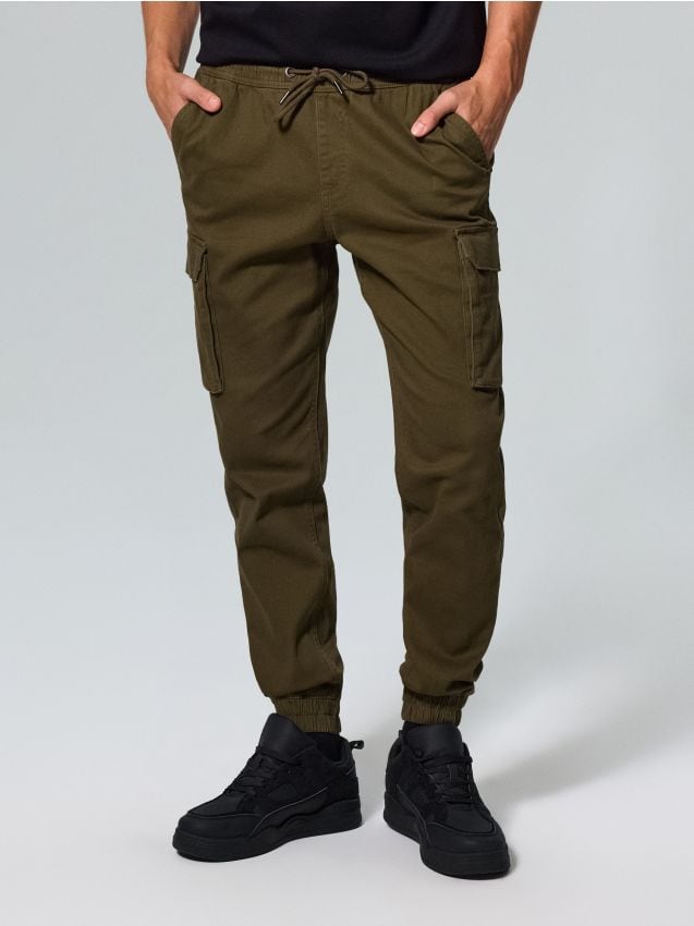 Sinsay - Pantaloni cargo jogger - kaki