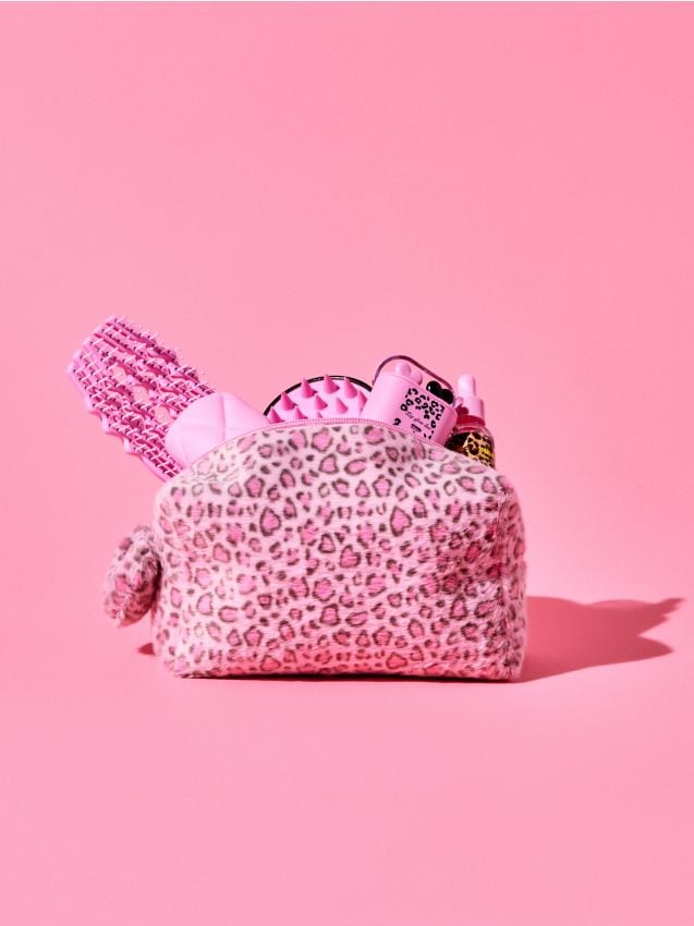 Sinsay - Geantă de cosmetice cu imprimeu leopard și pandantiv - multicolor