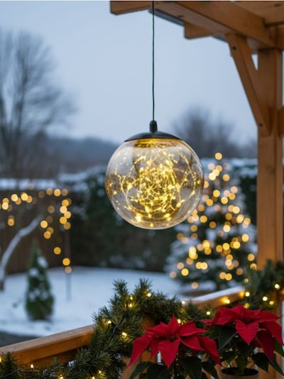 Підвісна світлова куля LED на батарейках