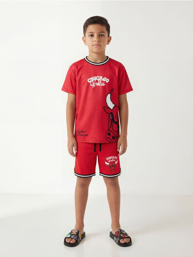 Sinsay - Tricou sportiv cu imprimeu Chicago Bulls NBA - roșu