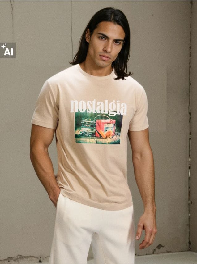 Sinsay - Tricou din bumbac cu imprimeu - bej