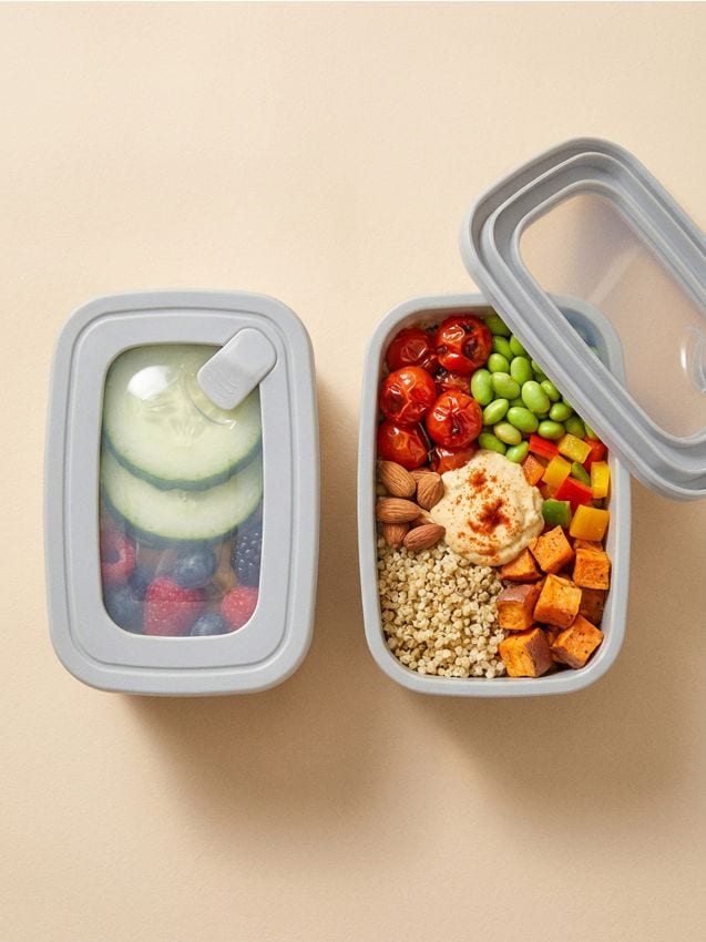 Sinsay - Recipiente pentru alimente cu capac 2 pack - gri deschis