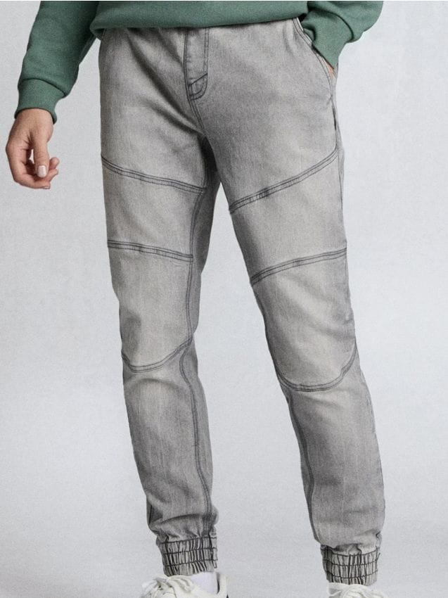 Sinsay - Blugi jogger cu efect spălat - gri