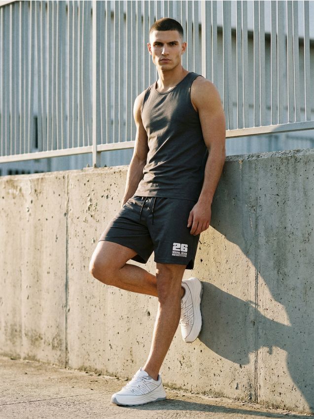 Sinsay - Tricou din bumbac fără mâneci - gri-neutru