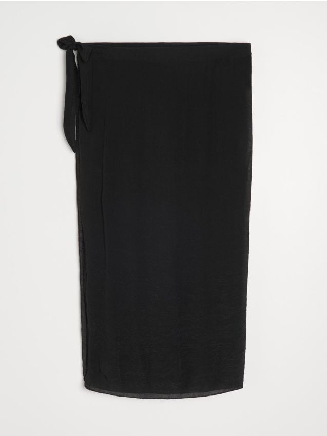 Sinsay - Pareo de Plajă Transparent cu Fantă - negru