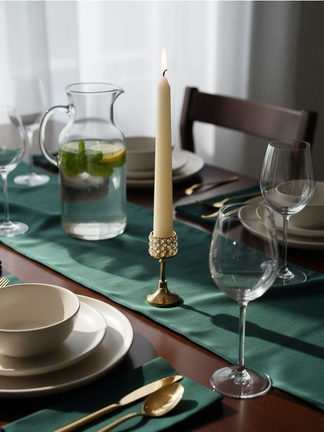 Sinsay - Krištáľový svietnik na nožičke - zlatá