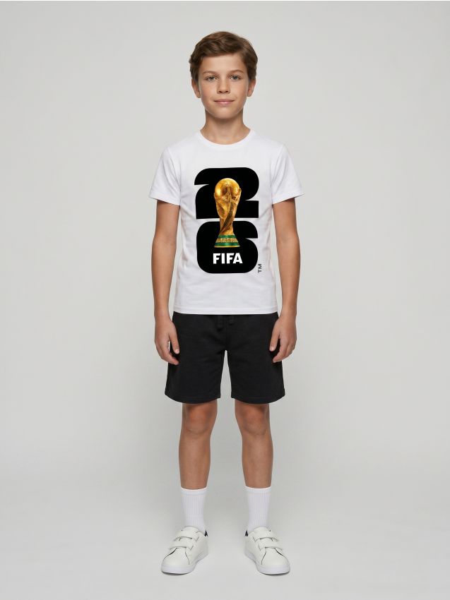 Sinsay - Tricou din bumbac cu imprimeu FIFA World Cup - alb