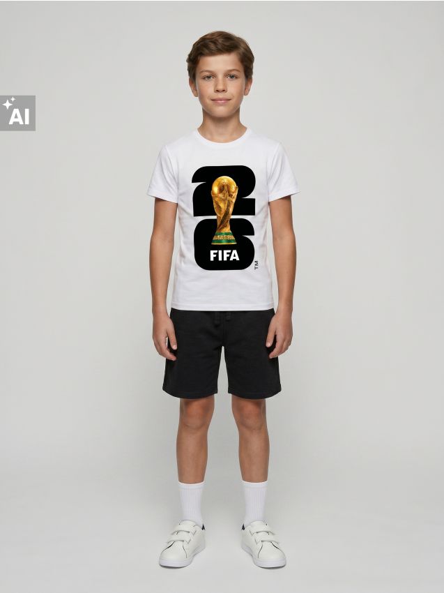 Sinsay - Tricou din bumbac cu imprimeu FIFA World Cup - alb