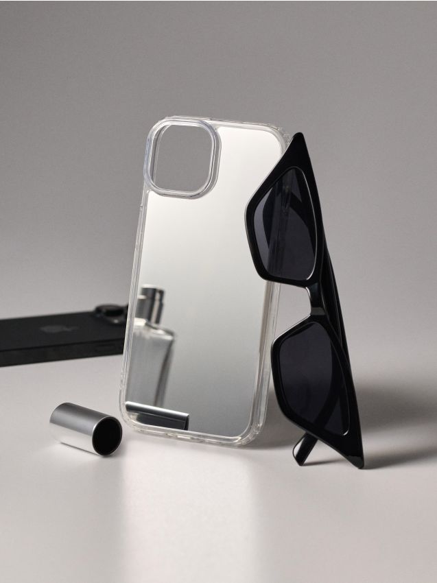 Sinsay - Husă oglindă pentru iPhone 15 - alb