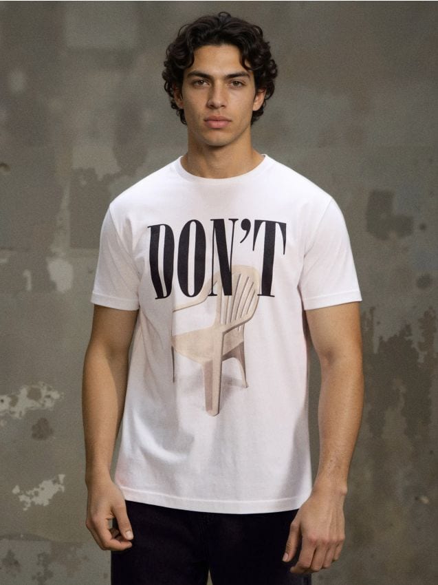 Sinsay - Tricou din bumbac cu mânecă scurtă - alb