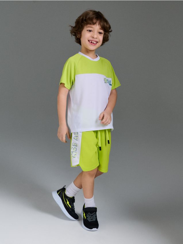 Sinsay - Șorturi sport Active cu uscare rapidă - galben-verzui